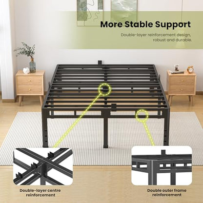 2-in-1 Full Size Metal Platform Bed Frame, 20 Inch Heavy Duty Bed Base, view 6