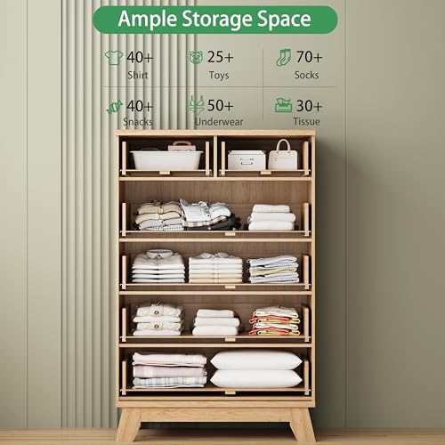 Fluted Dresser for Bedroom with 6 Drawers, view 4