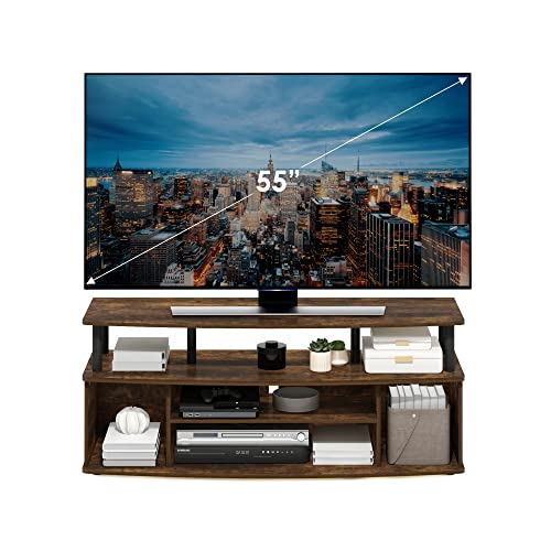 Jaya 4-Tier TV Stand for TV up to 55 Inch, Amber Pine, view 5