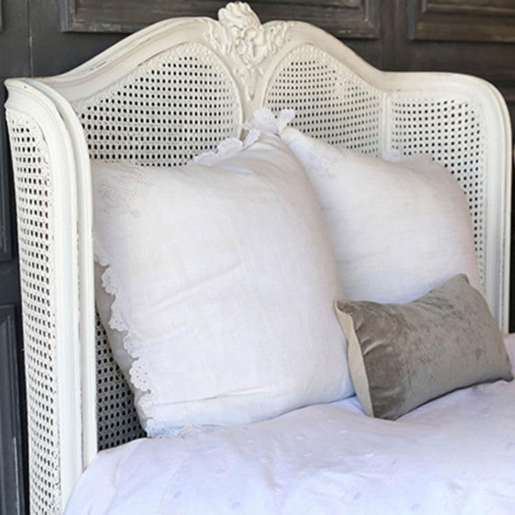 French Country Solid Wood Cane Bed Frame, view 4