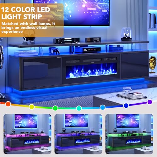 MXV 80" Fireplace TV Stand for TVs Up to 90", view 6