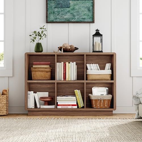 6 Cube Storage Organizer, Wooden Bookcase with Storage, 43 Inch, view 7