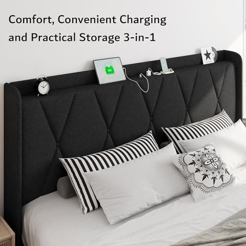 King Size Bed Frame with 4 Storage Drawers, view 4