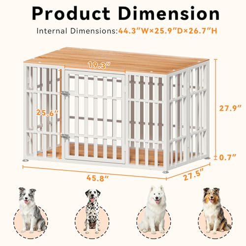 46 Inch Heavy Duty Dog Crate Furniture for Large Dogs, view 4