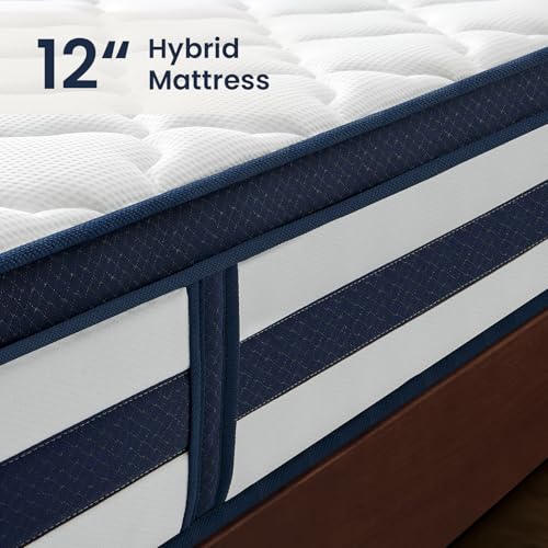 Full Mattress, 12 Inch Gel Memory Foam Sprung Hybrid Mattress, view 6
