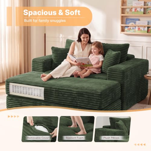60'' Oversized Chaise Lounge Chair Indoor with Ottoman, view 7