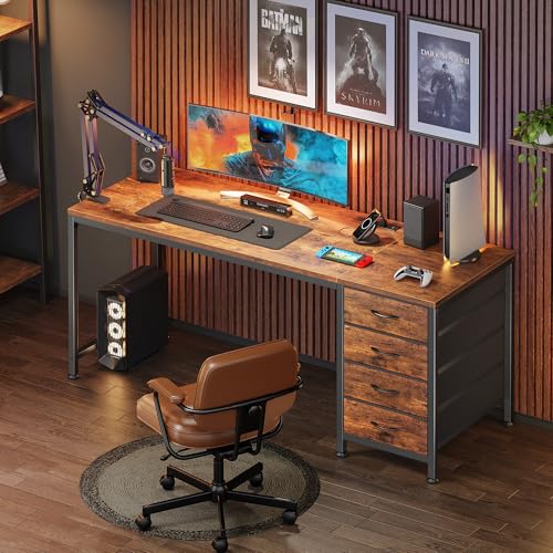 55.1 Inch Computer Office Desk with Power Outelts and USB-C Port, view 8