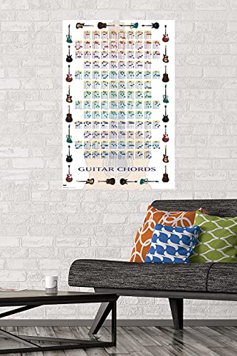 Guitar Chords II - Learn to Play Guitar Wall Poster, 22.375" x 34", Premium Poster & Mount Bundle