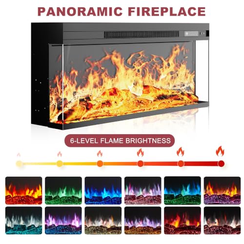 97'' Fireplace TV Stand with 3-Sided Electric Fireplace up to 100" TV, view 6