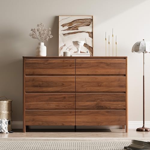 Walnut 8 Drawer Dresser for Bedroom, view 7
