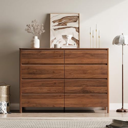 Walnut 8 Drawer Dresser for Bedroom, view 7