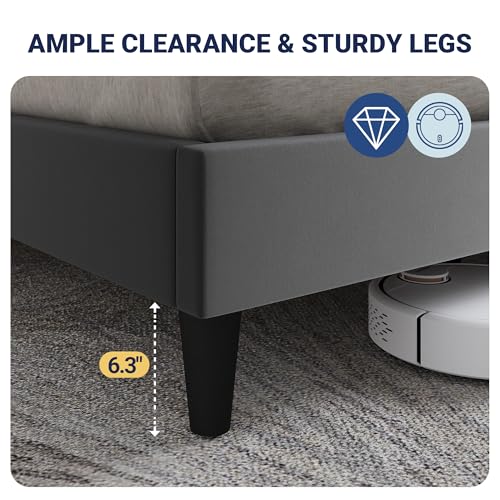 Queen Bed Frame with Storage Headboard & Charging Station, view 6