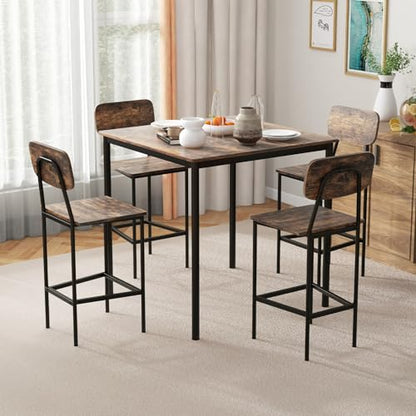 5-Piece Dining Table Set W/Counter Height Table & 4 Bar Stools, view 4