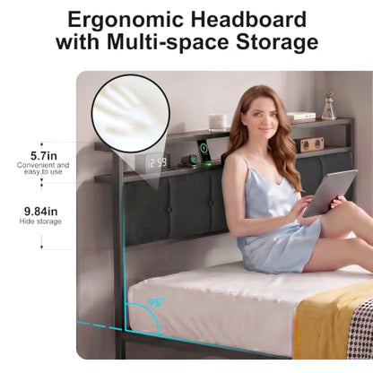 Full Bed Frame with Storage Drawers, view 4