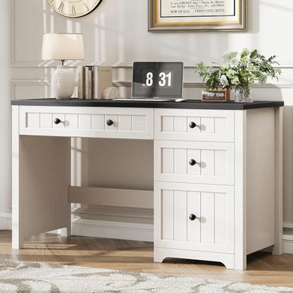 Farmhouse Executive Desk with 4 Drawers, Home Office Desk with File Drawer, view 7