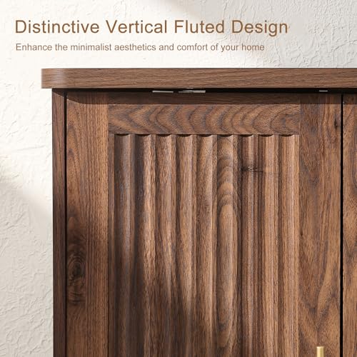 Modern Sideboard Buffet Cabinet with Storage, Walnut, view 5