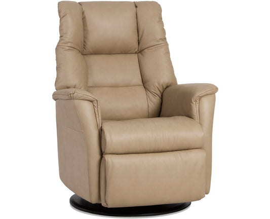 Verona IMG Manual Swivel Glider Relaxer Recliner Small Compact Size in Trend Sand Leather