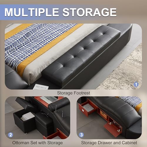 Multifunction Smart King Bed Frame, view 7