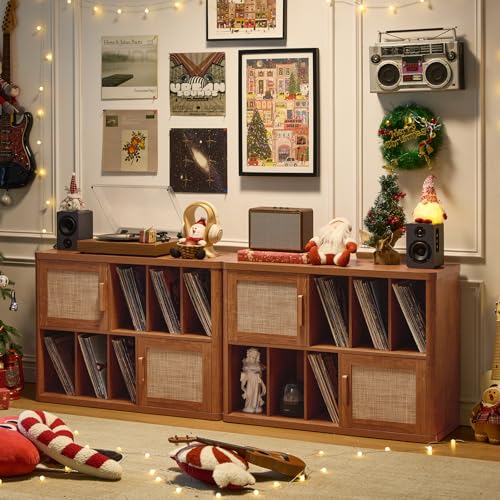 Large Record Player Stand with Vinyl Storage Up to 450 Albums, view 6