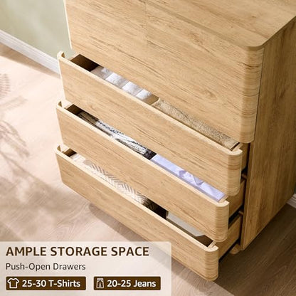 6 Drawer Dresser for Bedroom, 42 Inch Tall Modern Chest of Drawers, view 6