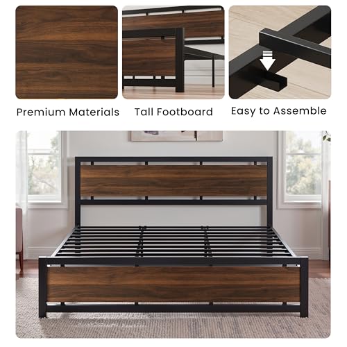 King Size Bed Frame with Headboard and Footboard, view 5