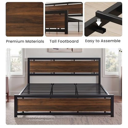 King Size Bed Frame with Headboard and Footboard, view 5