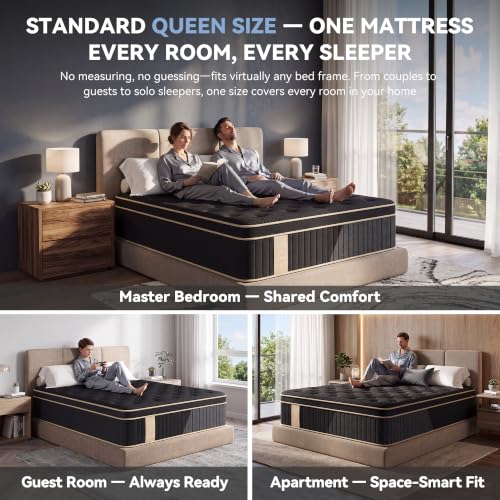 Queen Mattress, 12 Inch Hybrid Mattress Queen Size in a Box, Medium Firm, view 7