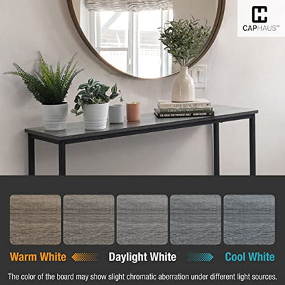 47" Narrow Long Console Table Behind Couch, Sofa Table for Entryway Living Room, Skinny Long Hallway Table, Grey Oak