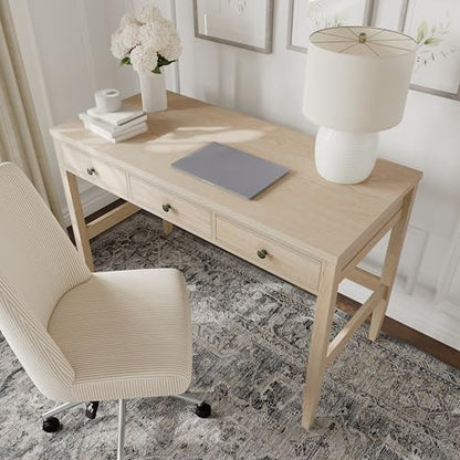 Rhett 3 Drawer Home Office Desk, Light Natural, view 8