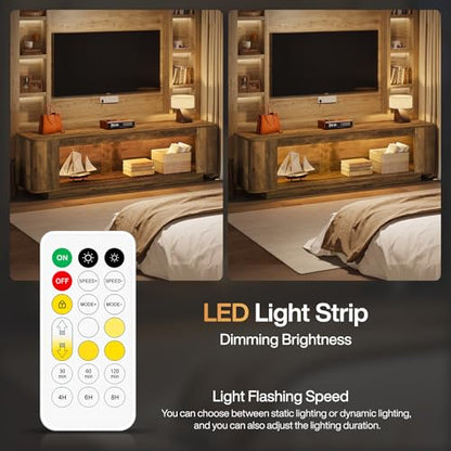 Farmhouse TV Stand with LED Light Strip, view 7