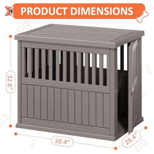 Heavy Duty Dog Crate Furniture Lockable Indoor Outdoor Kennel & End Table, view 6