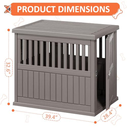 Heavy Duty Dog Crate Furniture Lockable Indoor Outdoor Kennel & End Table, view 6