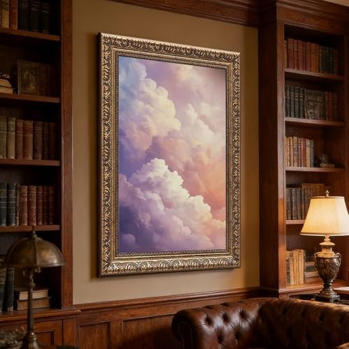 Pastel Cloud Wall Art Dreamy Cotton Candy Sky Canvas Prints Romantic Sunset Clouds Poster Living Room Aesthetic Room Decor Cute Cozy Bedroom Aesthetic Pictures Apartment Wall Decor Preppy Room Decor