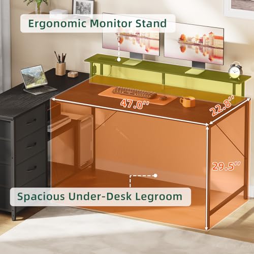 L Shaped Desk with 4 Drawers,61" Reversible Home Office Desks with Power Outlets,L Shaped Gaming Desk with USB Charging Port,Corner Desk with Storage Shelves,Easy to Assemble,Black