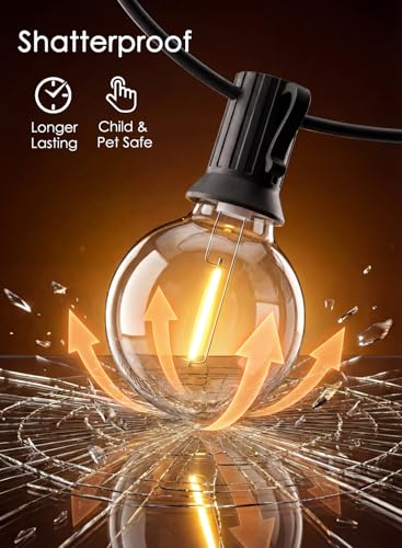 G40 LED Globe Outdoor String Lights Waterproof Shatterproof, view 5