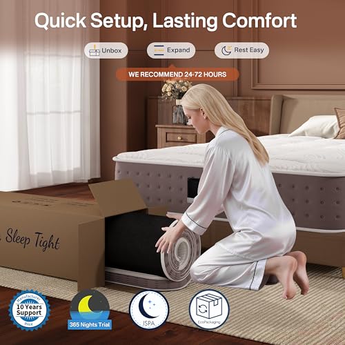 Twin XL Mattress, 8 Inch Hybrid XL Twin Bed Mattress in a Box, Medium Firm, view 7