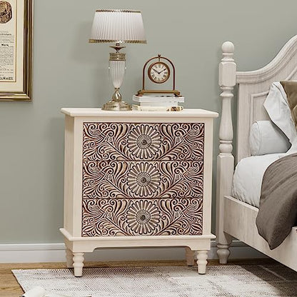 3 Drawers Accent Dresser, Vintage Small Accent Chest with 4 Wood Legs, Free-Standing Buffet Server Nightstand End Table for Bedroom, Living Room, Entryway