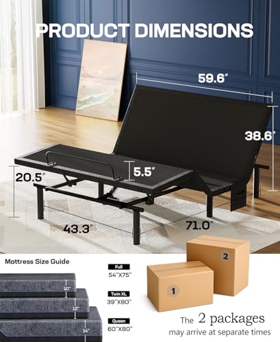 NS1 Massage Adjustable Base with Mattress Set, view 3