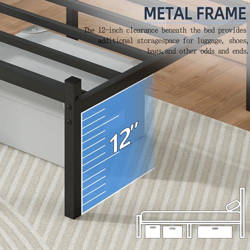 Full Size Bed Frame with Headboard and Footboard, view 5