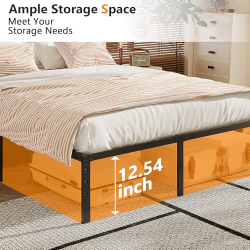 14 Inch Full Bed Frame, Heavy Duty Metal Platform, No Box Spring Needed, view 4