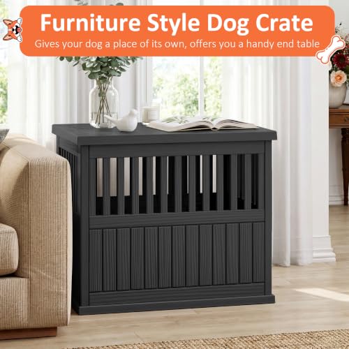 Heavy Duty Dog Crate Furniture Lockable Indoor Outdoor Kennel & End Table, view 3