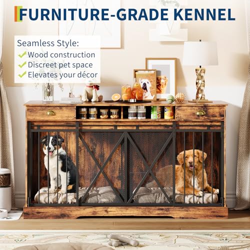 Dog Crate Furniture with Removable Divider, view 8