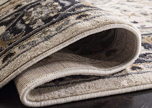 SAFAVIEH Lyndhurst Collection Area Rug - 8' x 10', Cream & Navy, Traditional Oriental Design, Non-Shedding & Easy Care, Ideal for High Traffic Areas in Living Room, Bedroom (LNH334K)