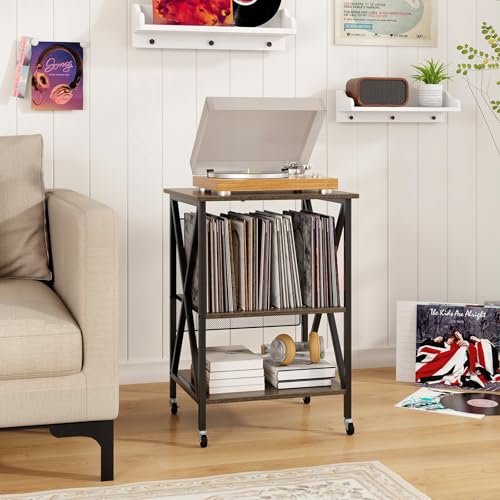 Record Player Stand with Charging Station, view 3