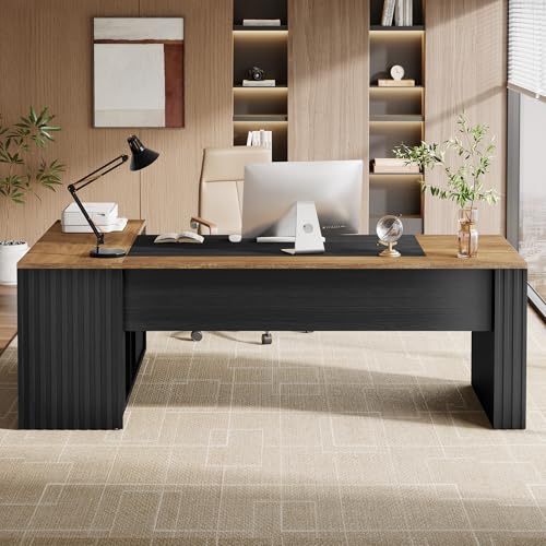 78" L Shaped Executive Desk with Drawers, view 5