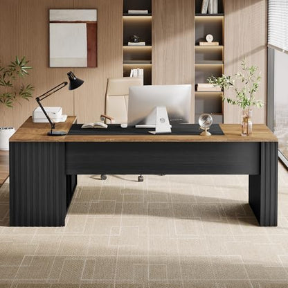 78" L Shaped Executive Desk with Drawers, view 5