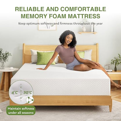 EGOHOME Queen Mattress 12 Inch, Green Tea Memory Foam Mattress, Medium Firm, view 7