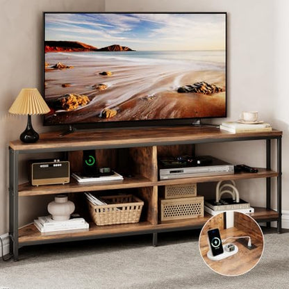 Corner TV Stand with Power Outlet, view 2