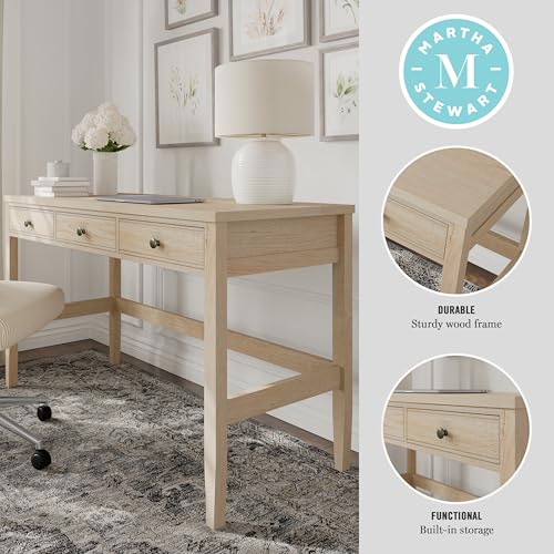 Rhett 3 Drawer Home Office Desk, Light Natural, view 5