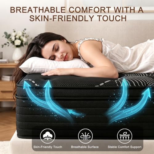 Full Size Mattress,12inch Thickness Hybrid Memory Foam Mattress in a Box, view 6